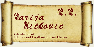 Marija Mitković vizit kartica
